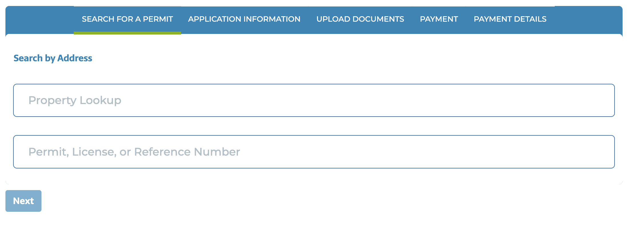 TRAISR Permit Centrl &mdash; search for a permit &mdash; illustrative example.